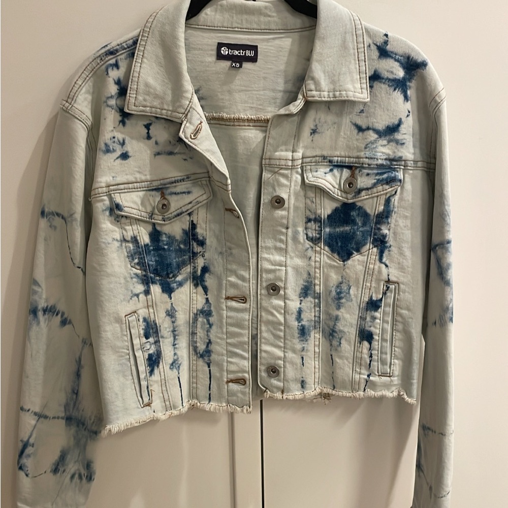 New Tie-Dyed Cropped Denim Jacket